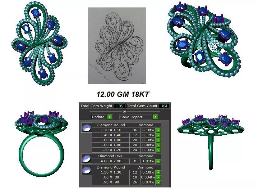 FANCY RINGS FOR WOMENS 61 3D model 3D printable | CGTrader