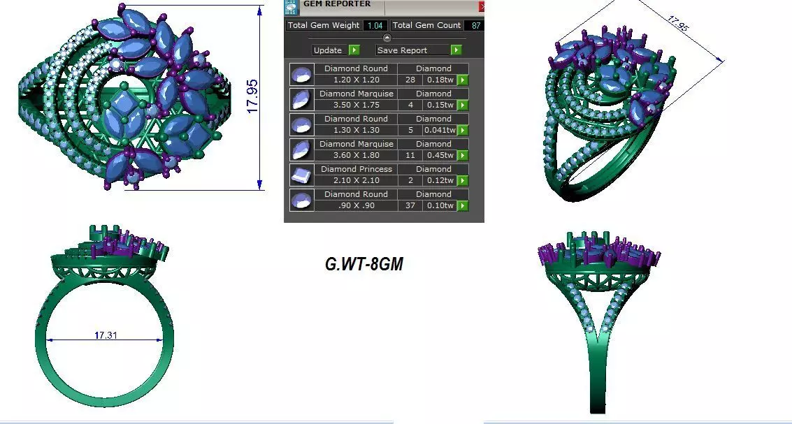 3d Rings Loading FANCY RINGS FOR WOMENS 56 3D model 3D printable | CGTrader