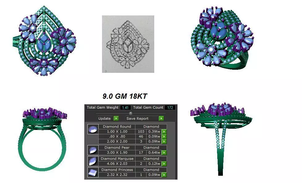 FANCY RINGS FOR WOMENS 44 3D model 3D printable | CGTrader
