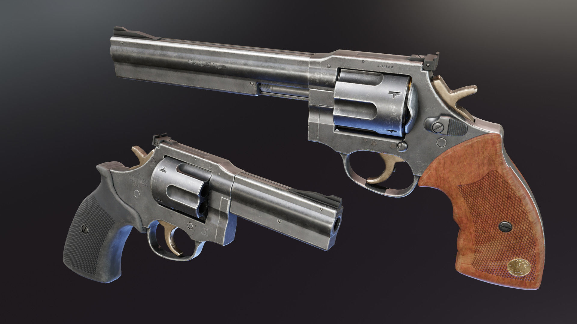 MR73 Revolver Low-poly 3D model_2