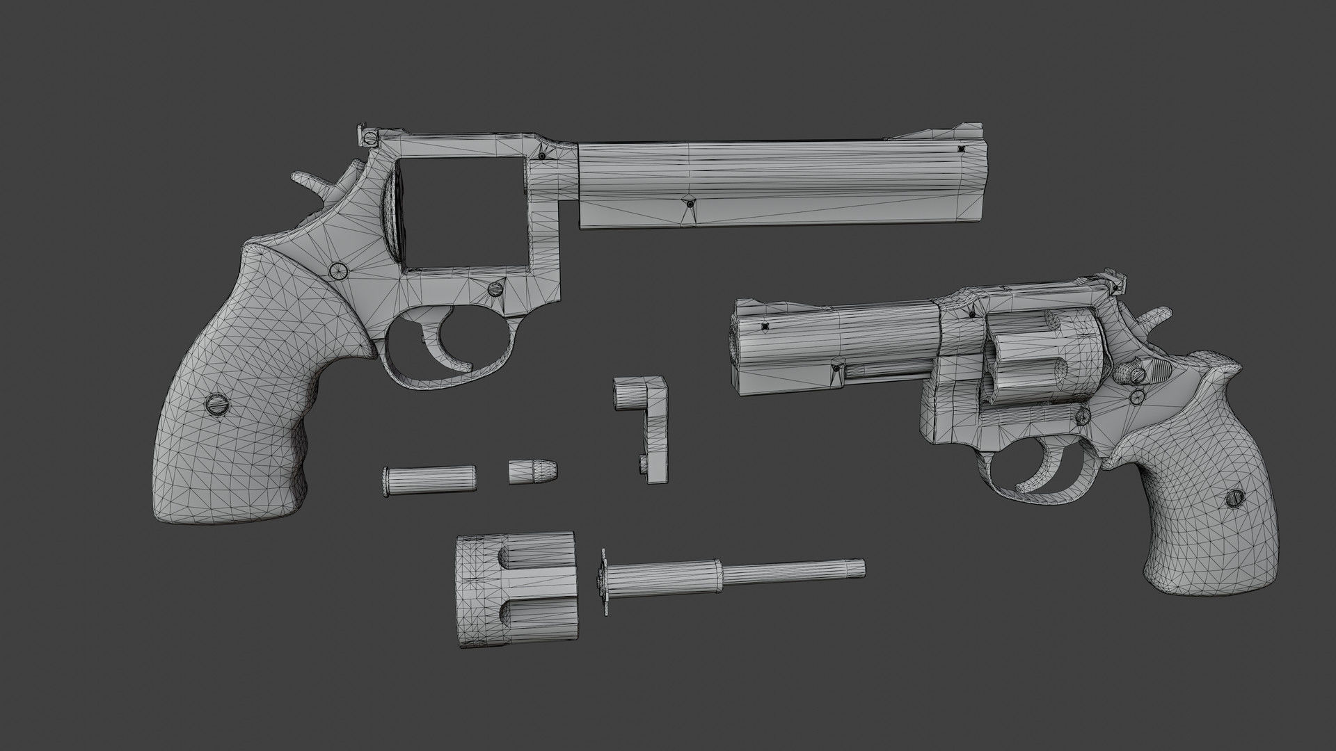 MR73 Revolver Low-poly 3D model_10