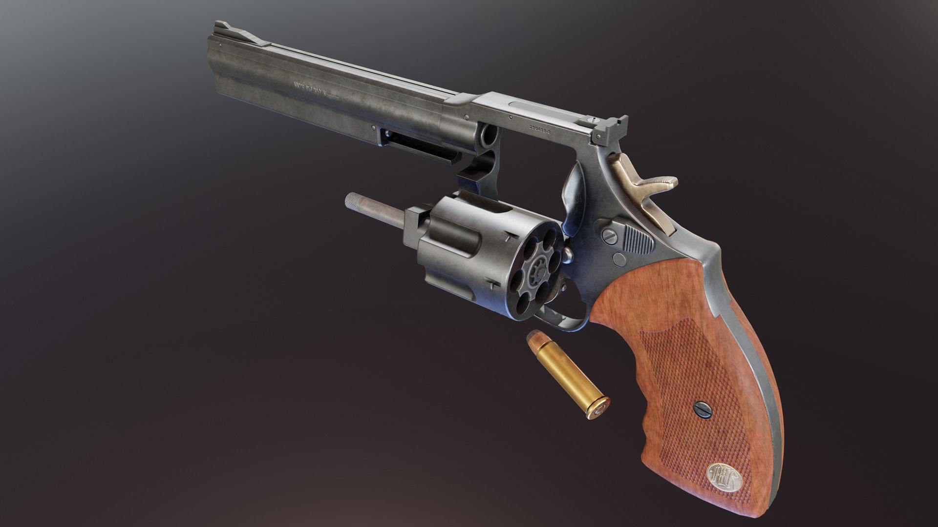 MR73 Revolver Low-poly 3D model_6