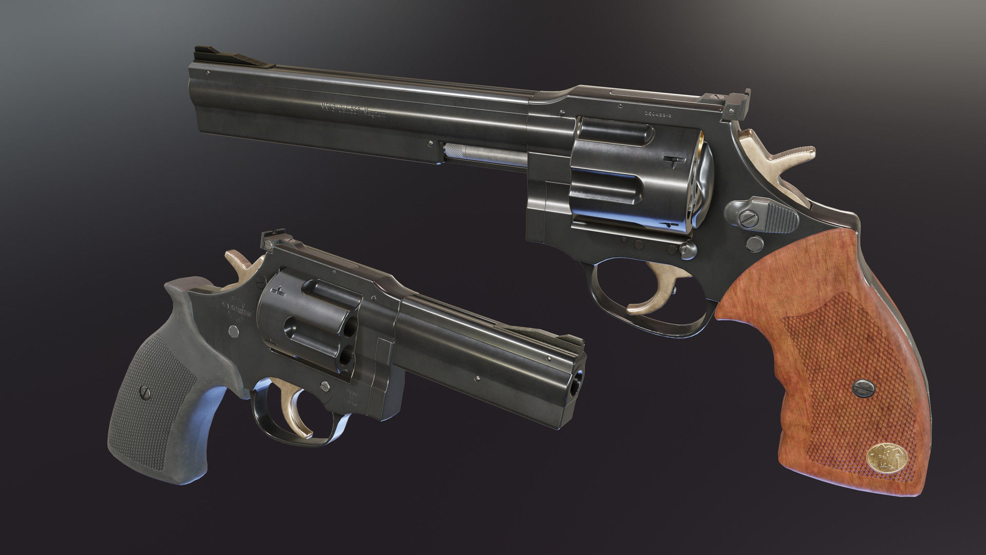 MR73 Revolver Low-poly 3D model_1