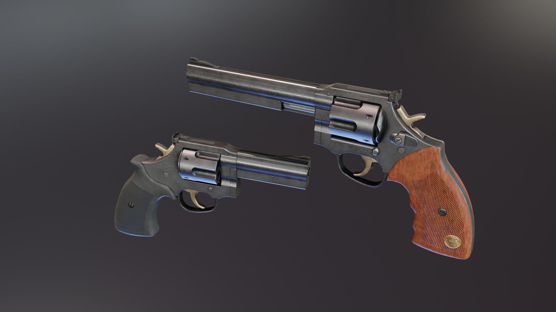 MR73 Revolver Low-poly 3D model_4