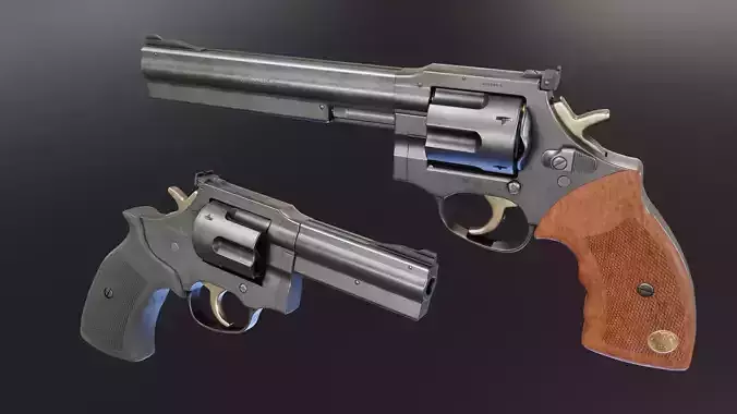 MR73 Revolver Low-poly 3D model