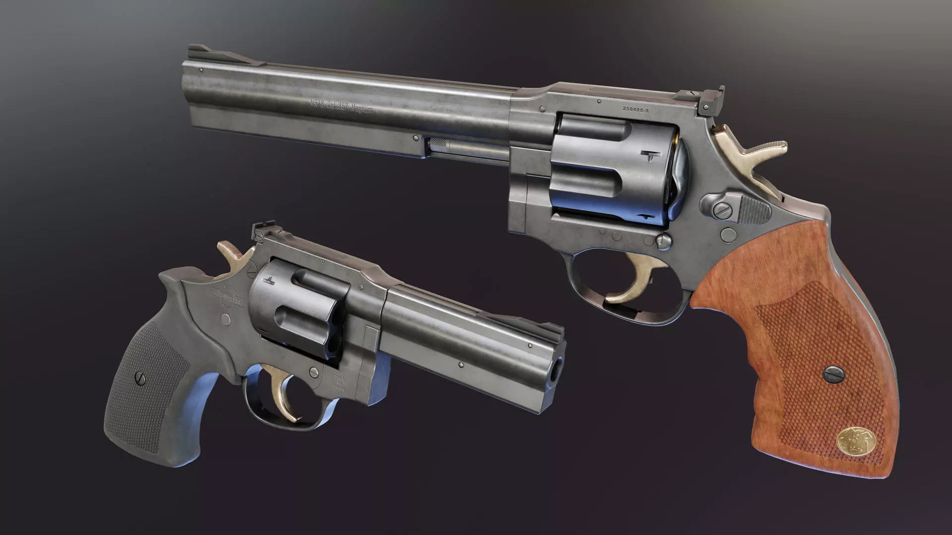 MR73 Revolver Low-poly 3D model_0