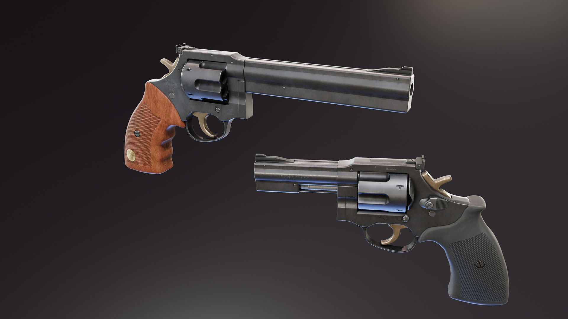 MR73 Revolver Low-poly 3D model_5