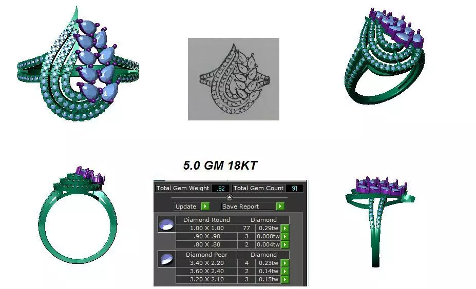 FANCY RINGS FOR WOMENS 2 3D model 3D printable | CGTrader
