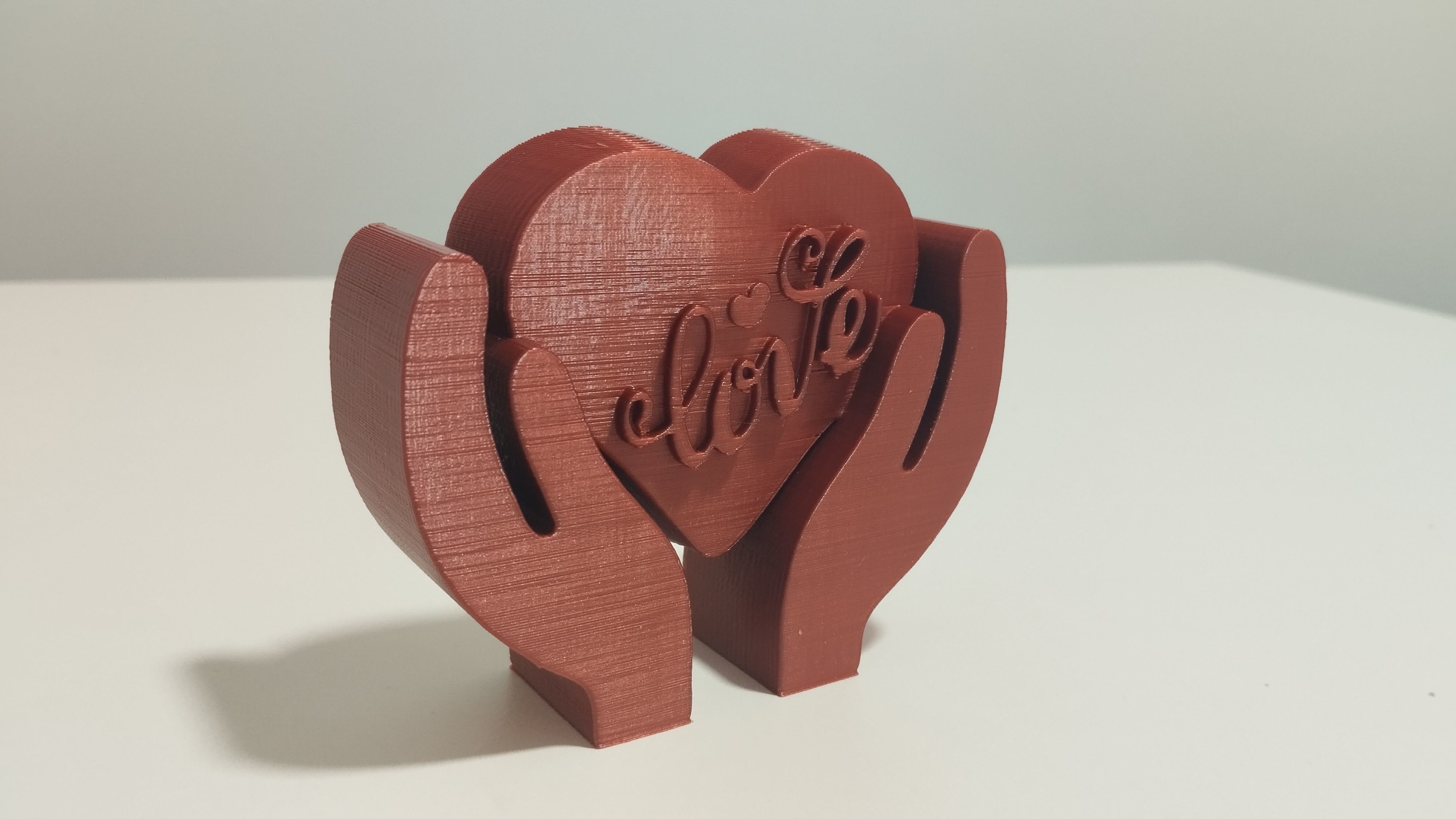 Heart tabletop figure in palm on Valentine s Day 3D print model_2