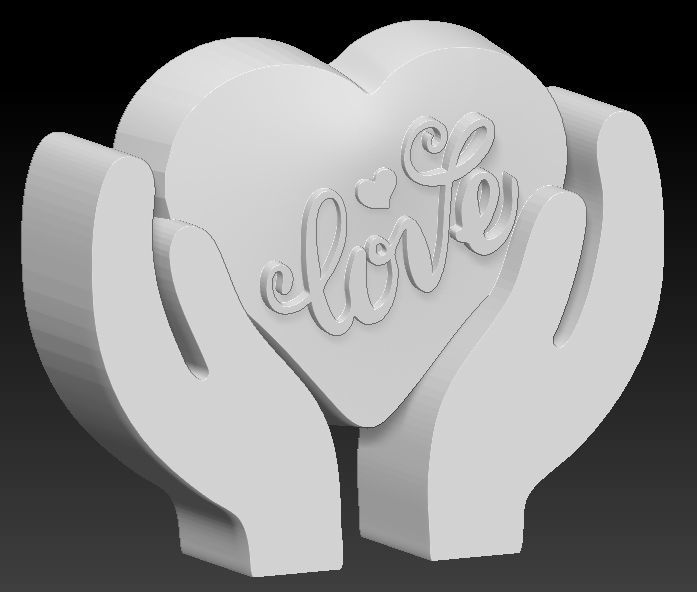 Heart tabletop figure in palm on Valentine s Day 3D print model_8