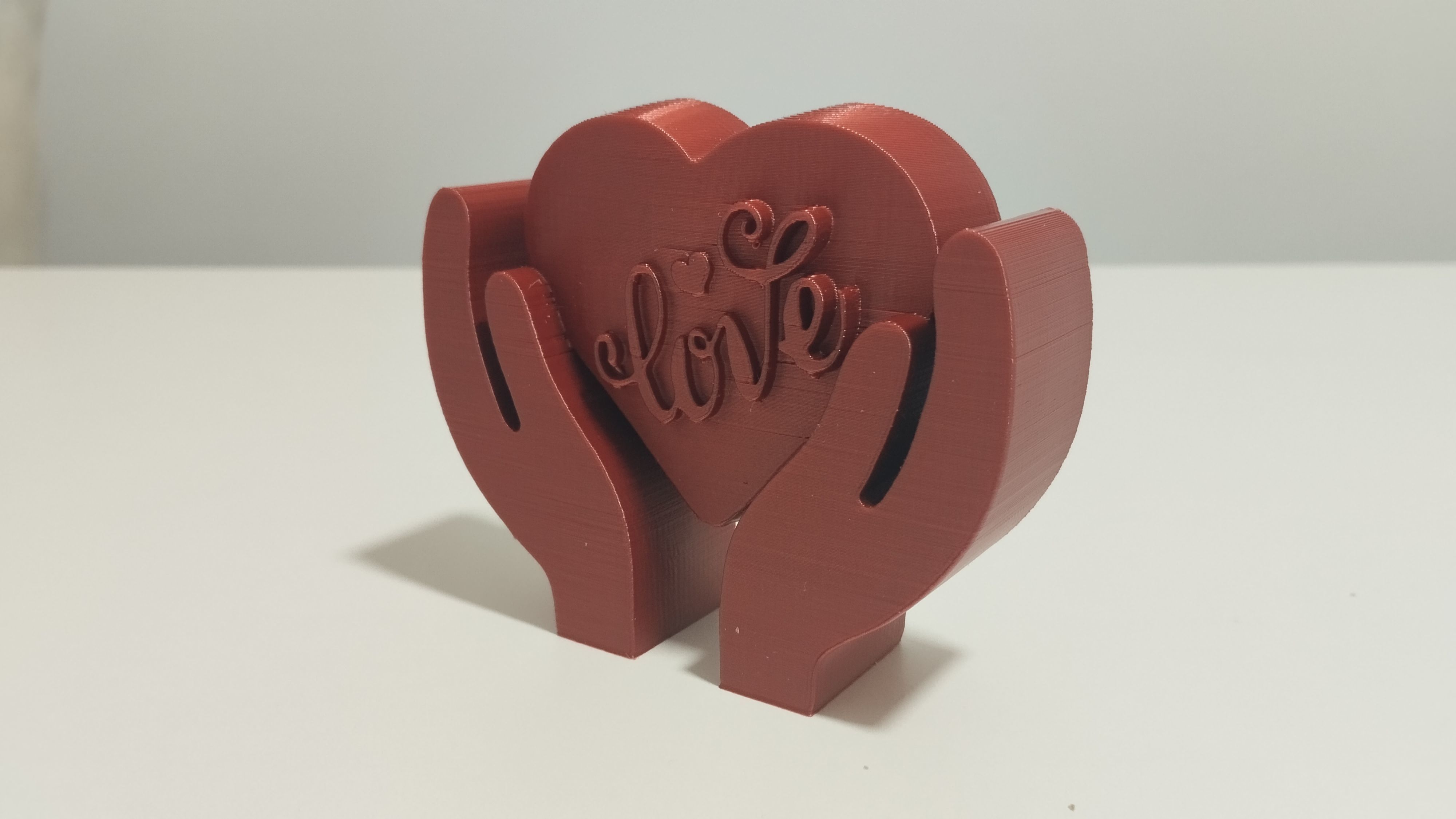 Heart tabletop figure in palm on Valentine s Day 3D print model_4