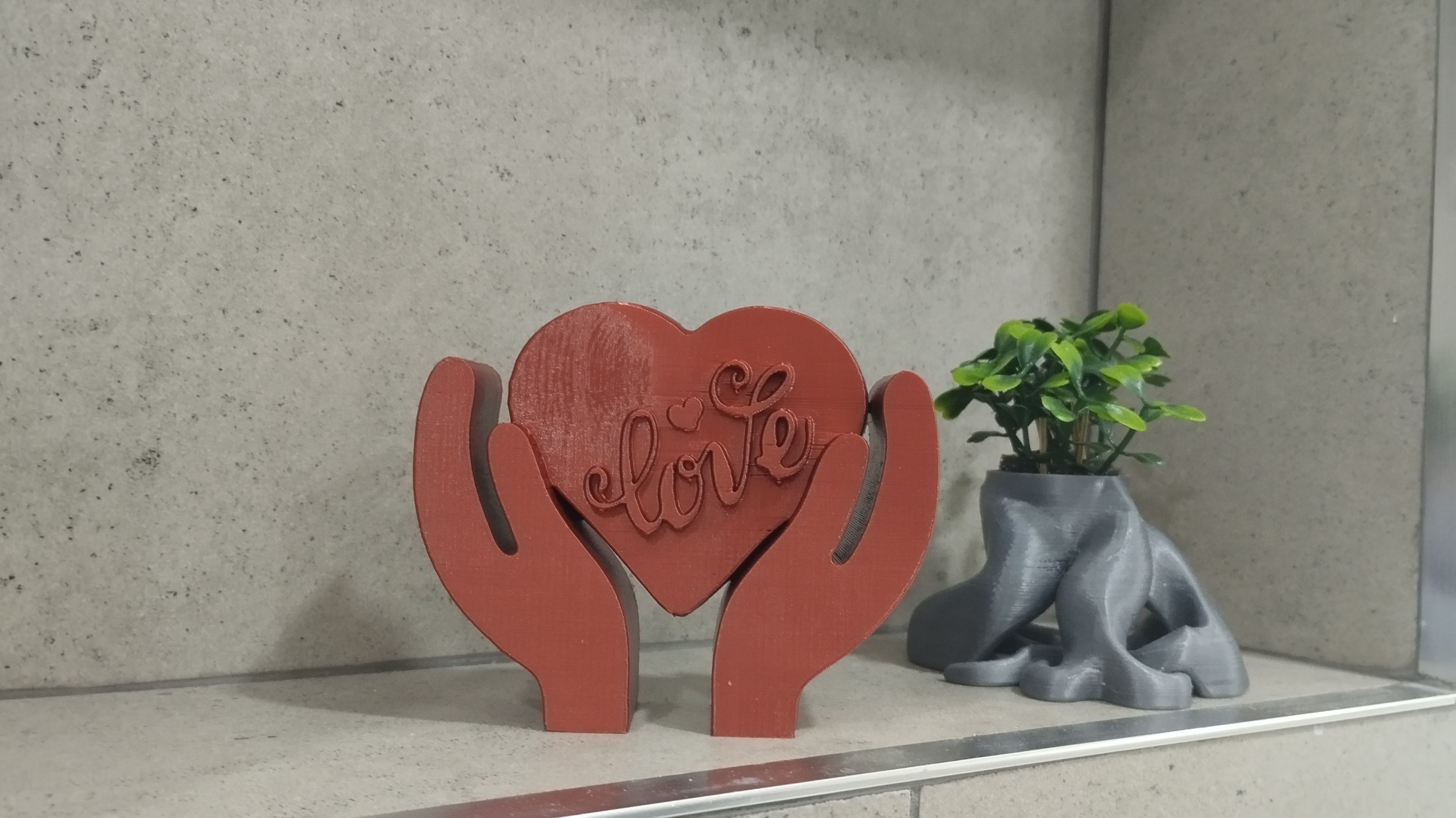 Heart tabletop figure in palm on Valentine s Day 3D print model_6