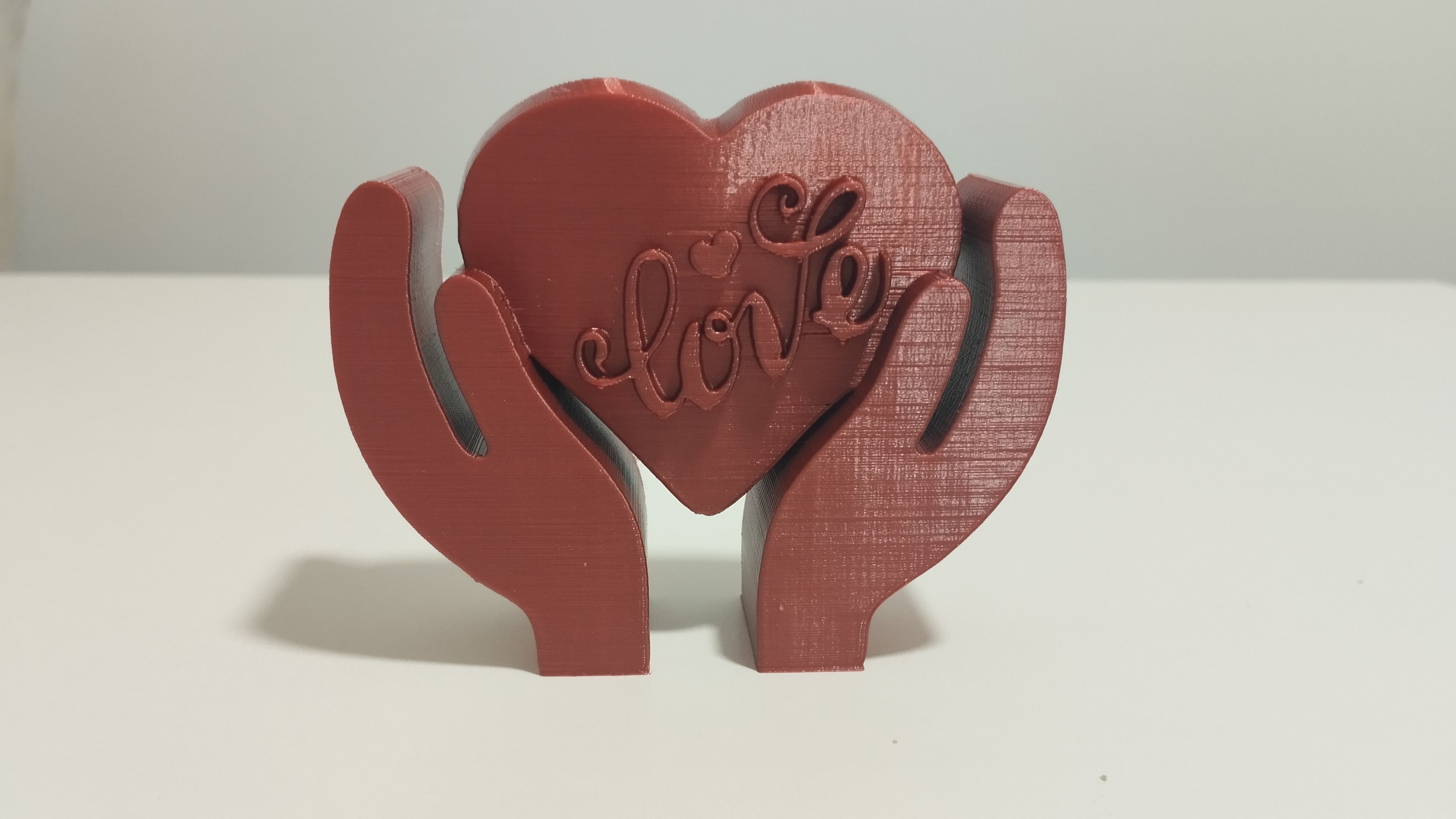 Heart tabletop figure in palm on Valentine s Day 3D print model_3