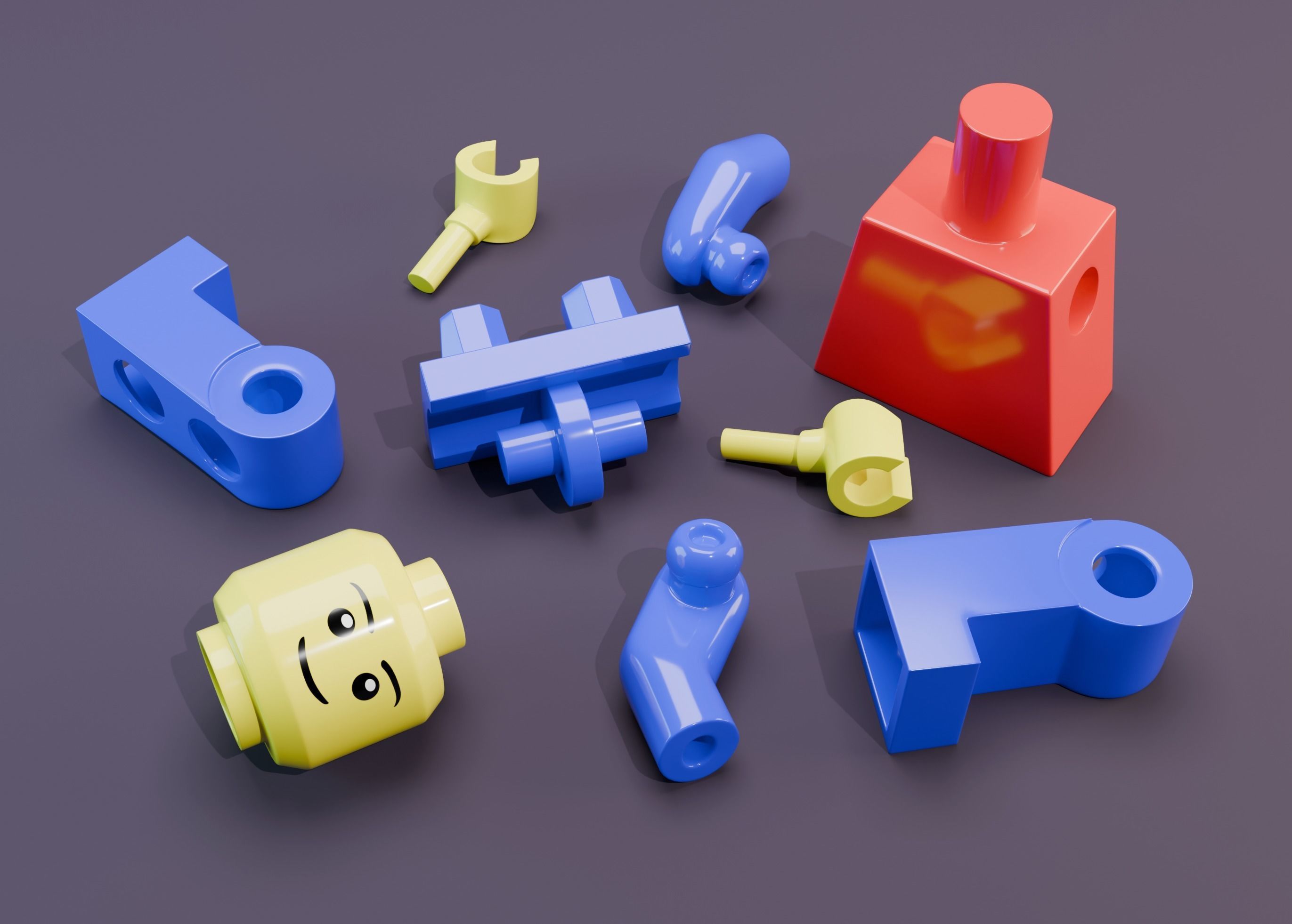 3D Lego men character 3D model_2