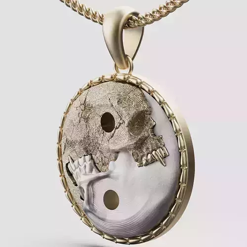 Ying yang pendant silver gold printable jewelry 3D model
