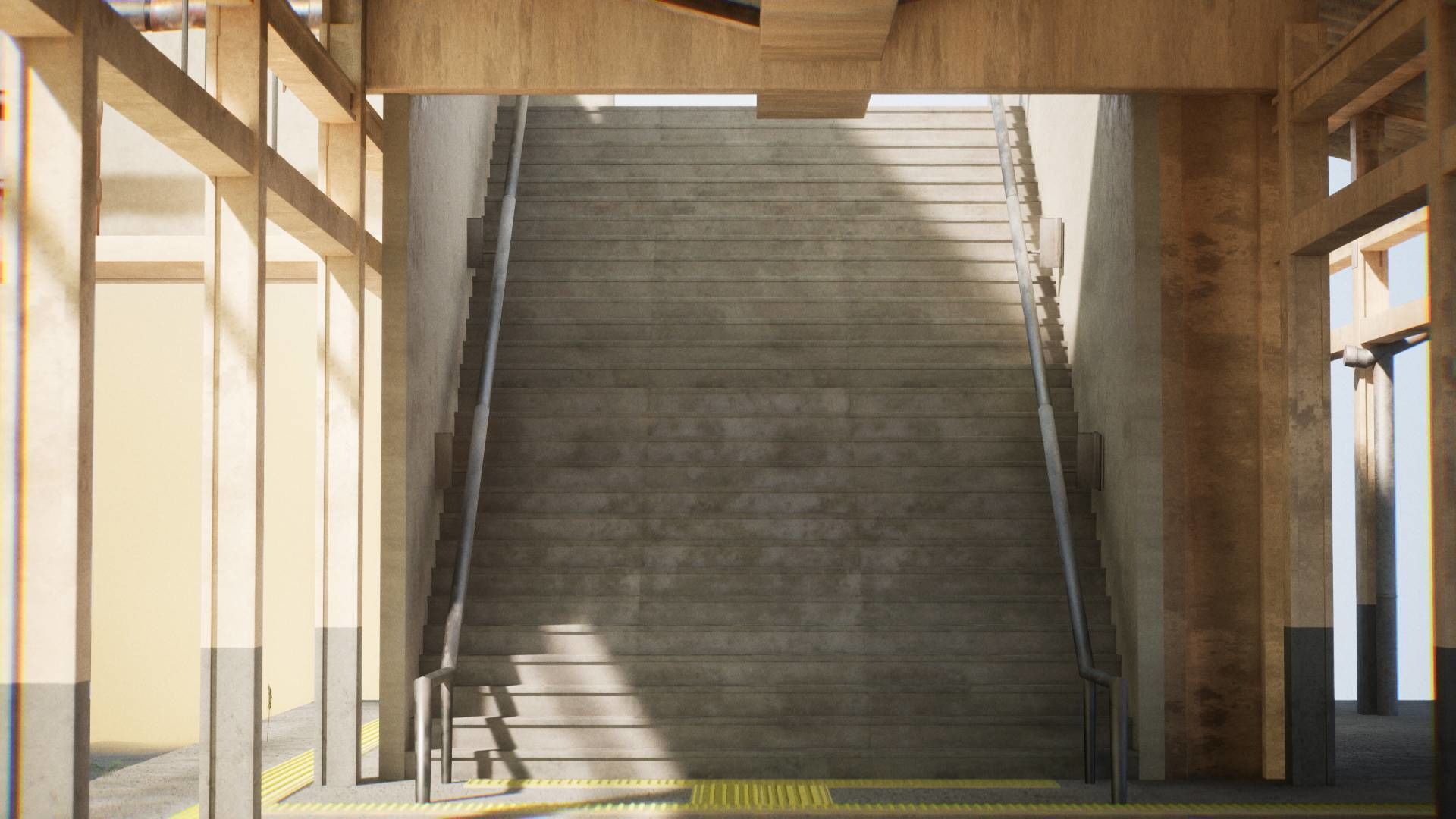 Modern Train Station 33 Assets Low-poly 3D model_6