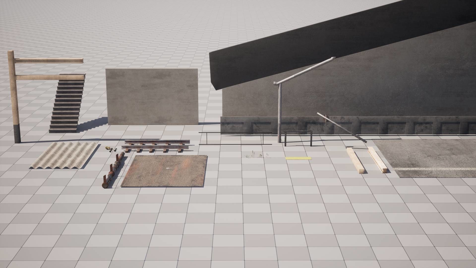 Modern Train Station 33 Assets Low-poly 3D model_10