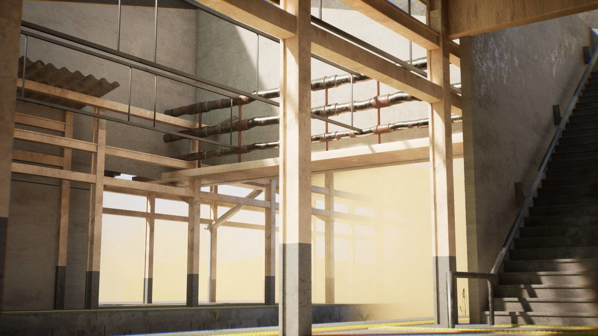 Modern Train Station 33 Assets Low-poly 3D model_1