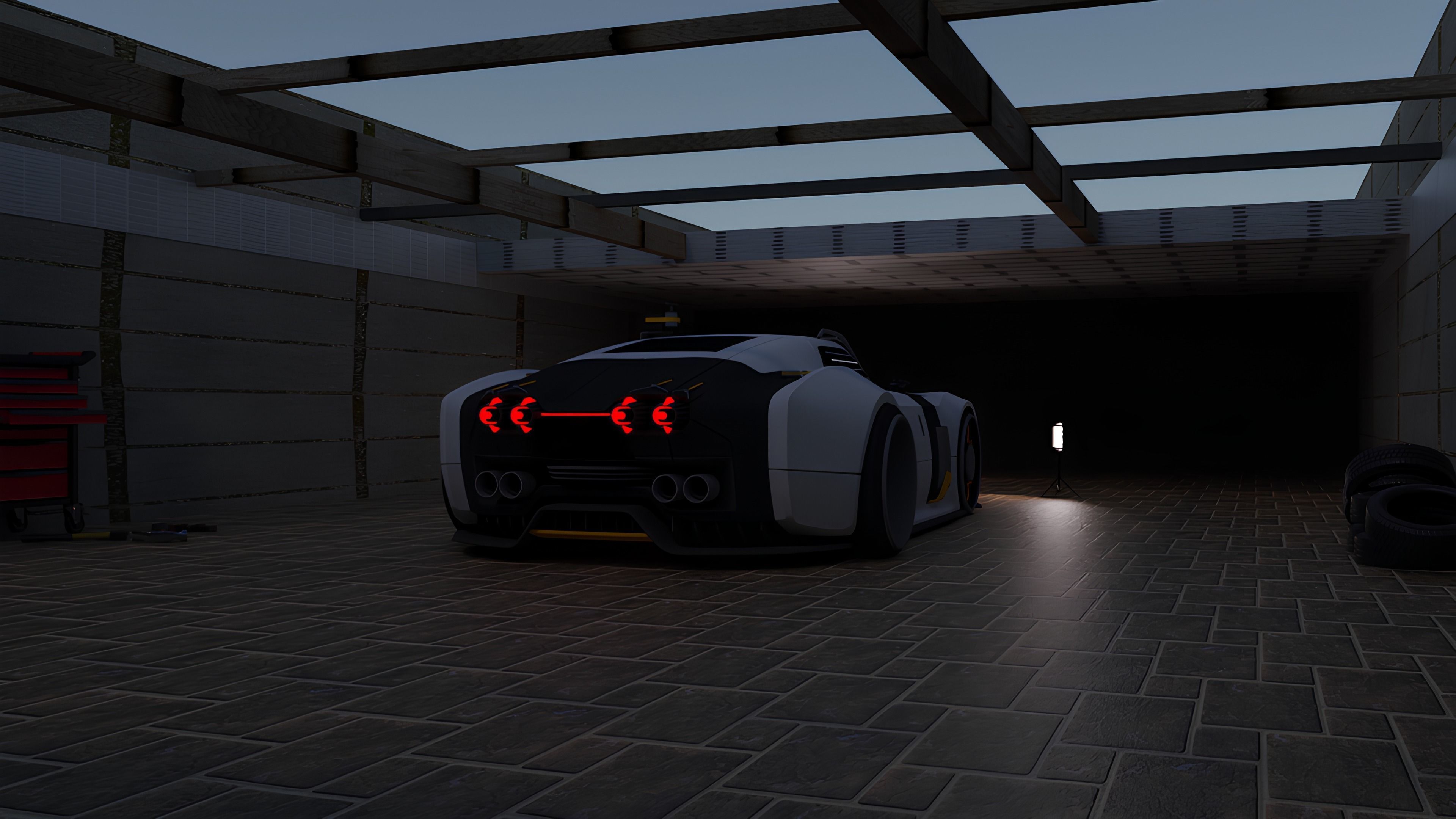 RAY - retro future cyber car Free low-poly 3D model_3