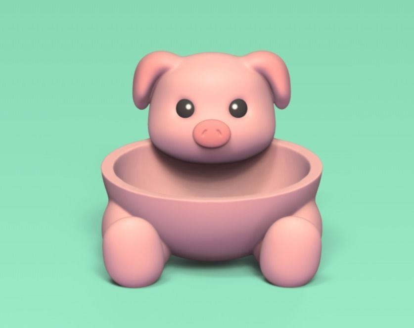 Cute Pig Pot 3D print model_1