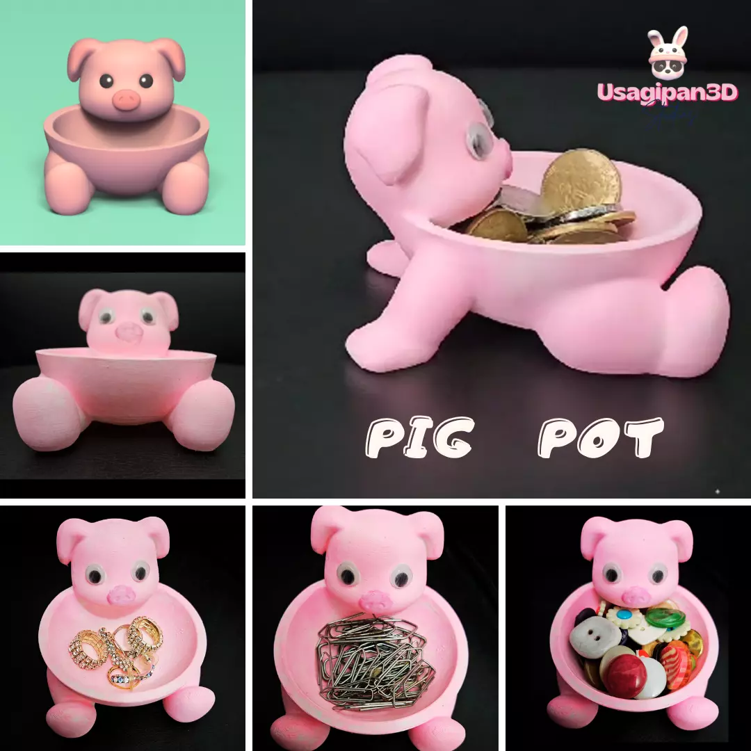 Cute Pig Pot 3D print model_0
