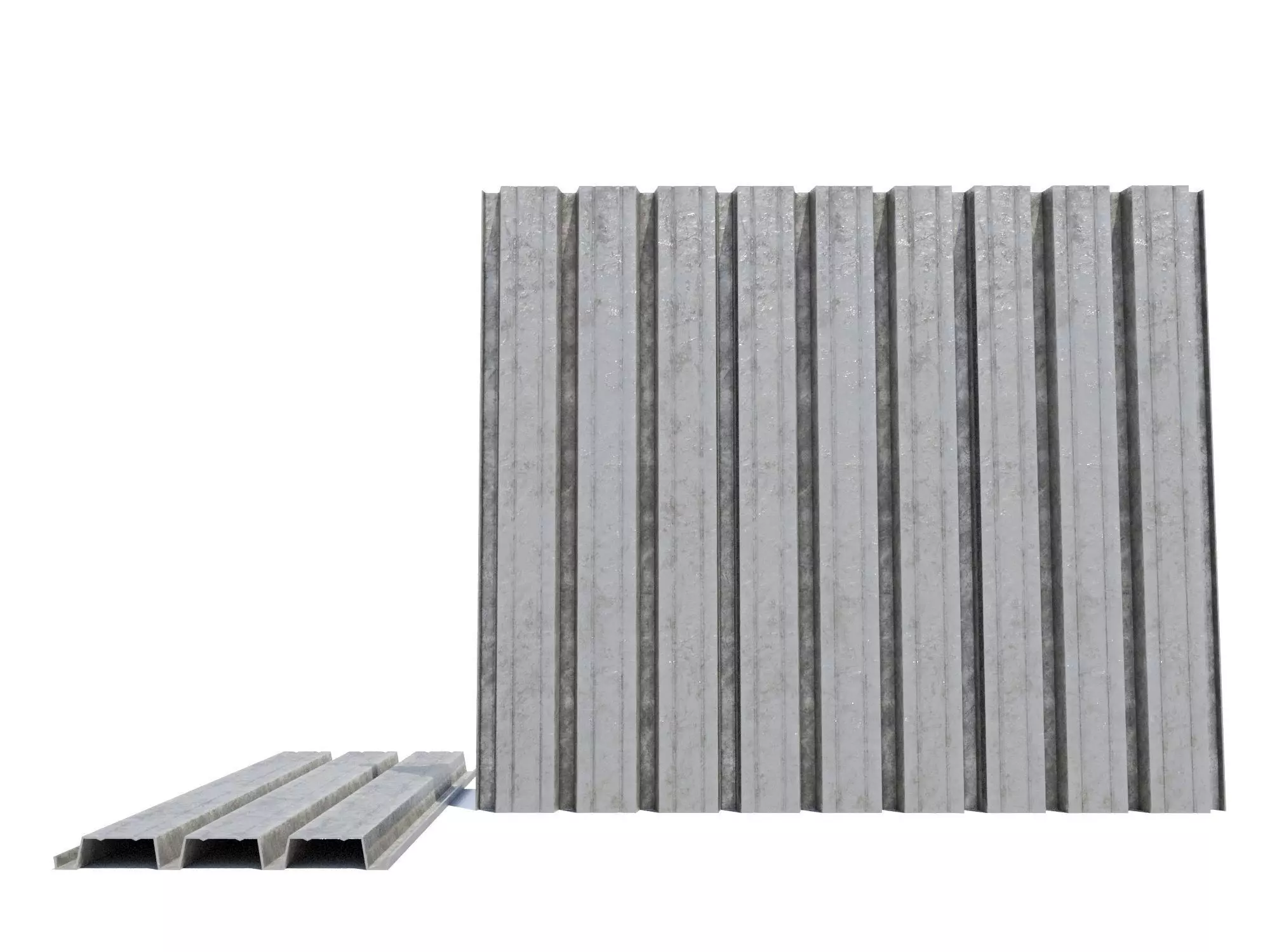 Corrugated Galvanized Metal Sheets 7 Low-poly 3D model