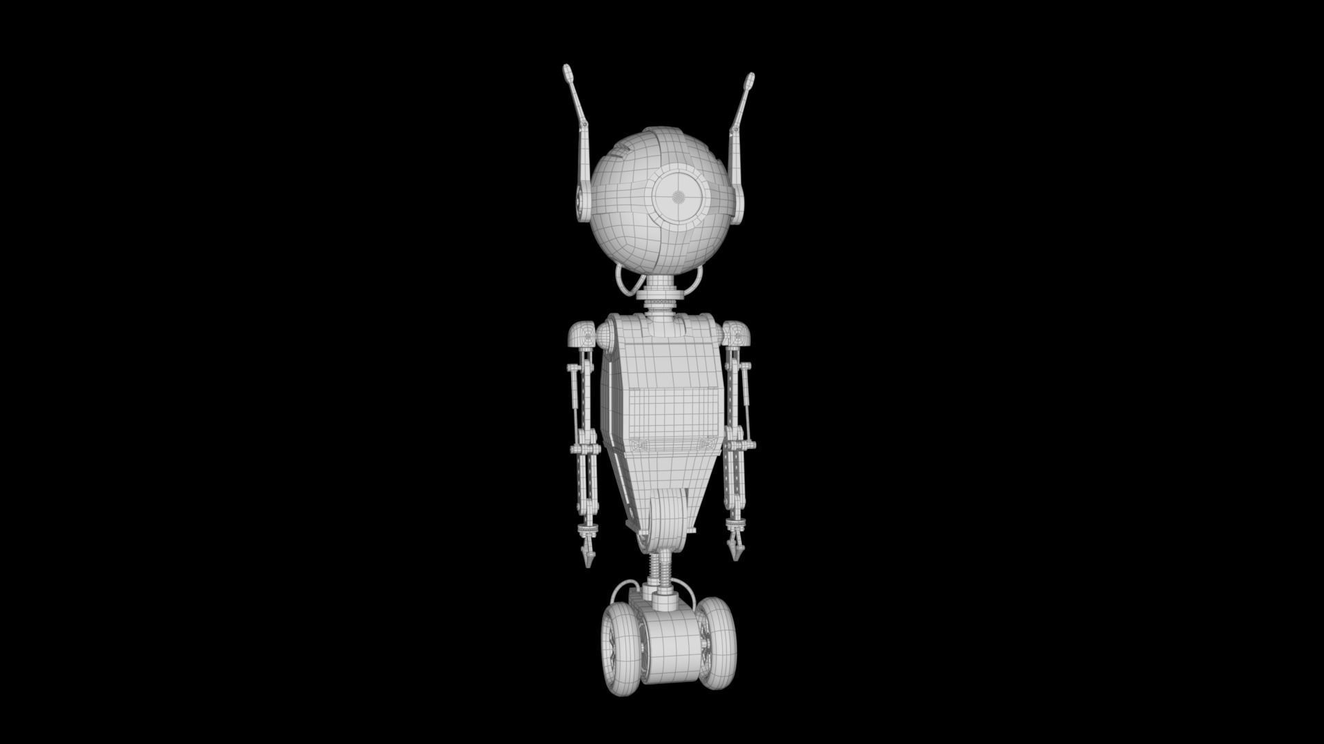 Cute rigged little robot Low-poly 3D model_8