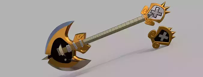 Hazbin Hotel - Adam Axe Guitar - 3D Model  3D print model