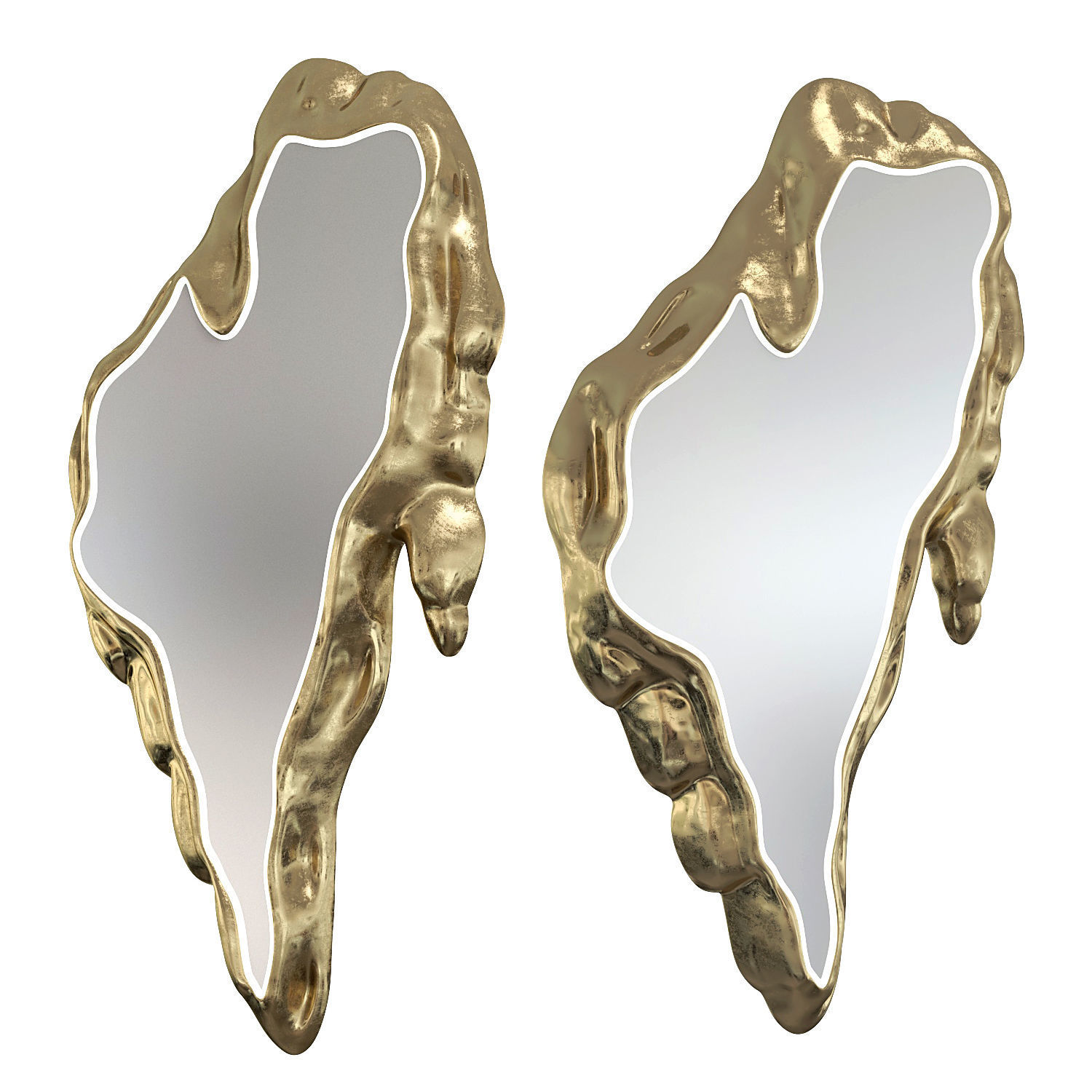 Crete luxury art design Melted Mirror Vertical 3D model_1