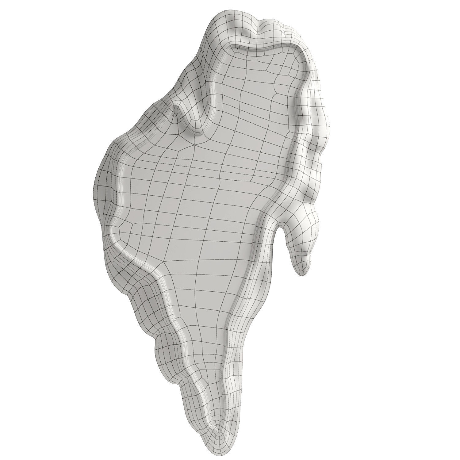 Crete luxury art design Melted Mirror Vertical 3D model_3