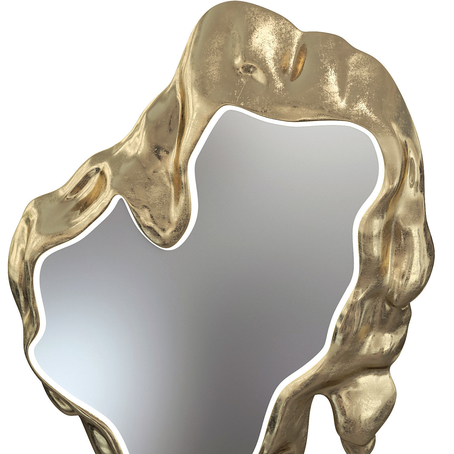 Crete luxury art design Melted Mirror Vertical 3D model_2