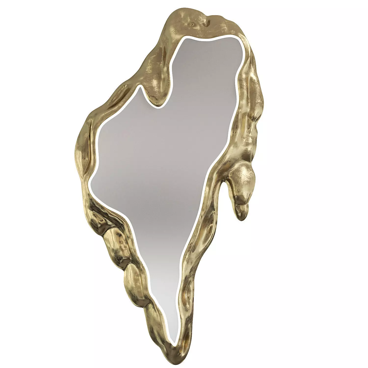 Crete luxury art design Melted Mirror Vertical 3D model_0