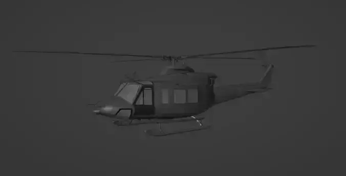 Bell 412 3d model and cockpit with textures