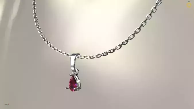 Pear gemstone pendant Box 4x6mm