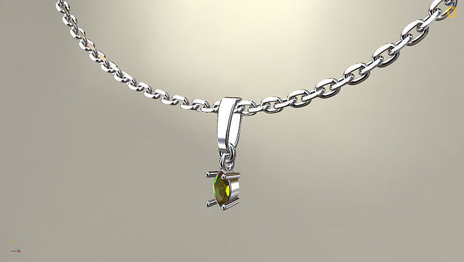 Marquise gemstone pendant Box 4x6mm 3D print model