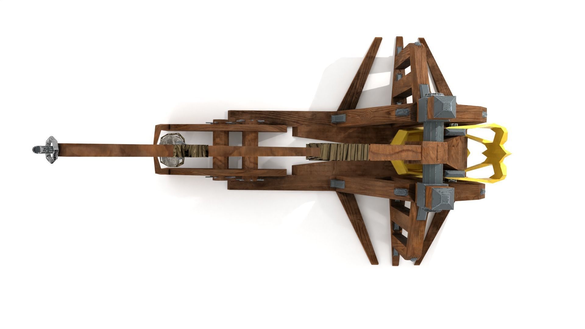 Low Poly Trebuchet with 4K Textures Low-poly 3D model_6
