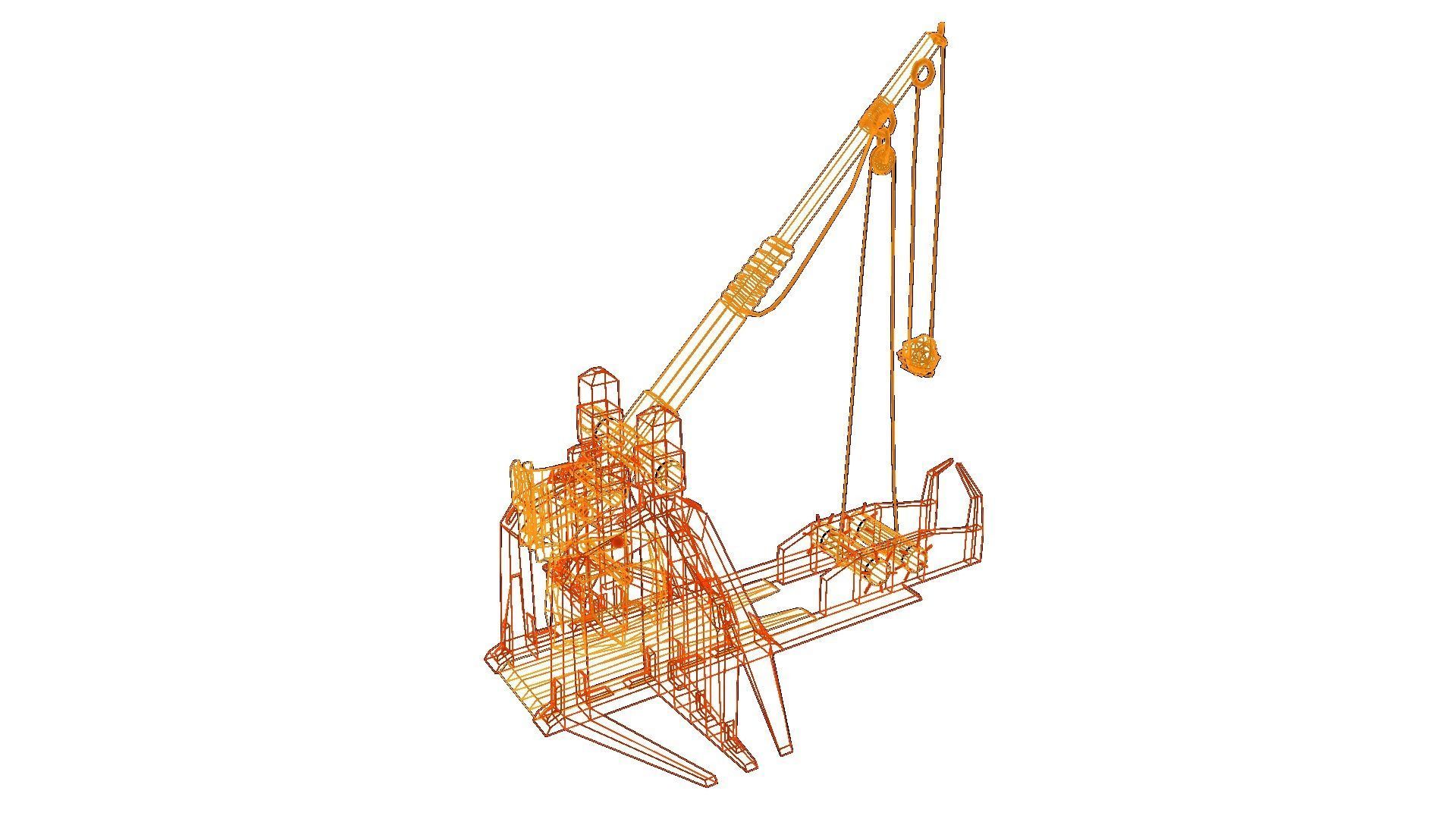 Low Poly Trebuchet with 4K Textures Low-poly 3D model_8