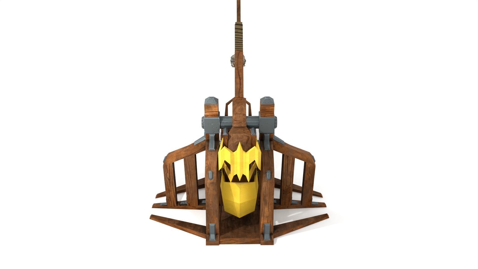 Low Poly Trebuchet with 4K Textures Low-poly 3D model_4