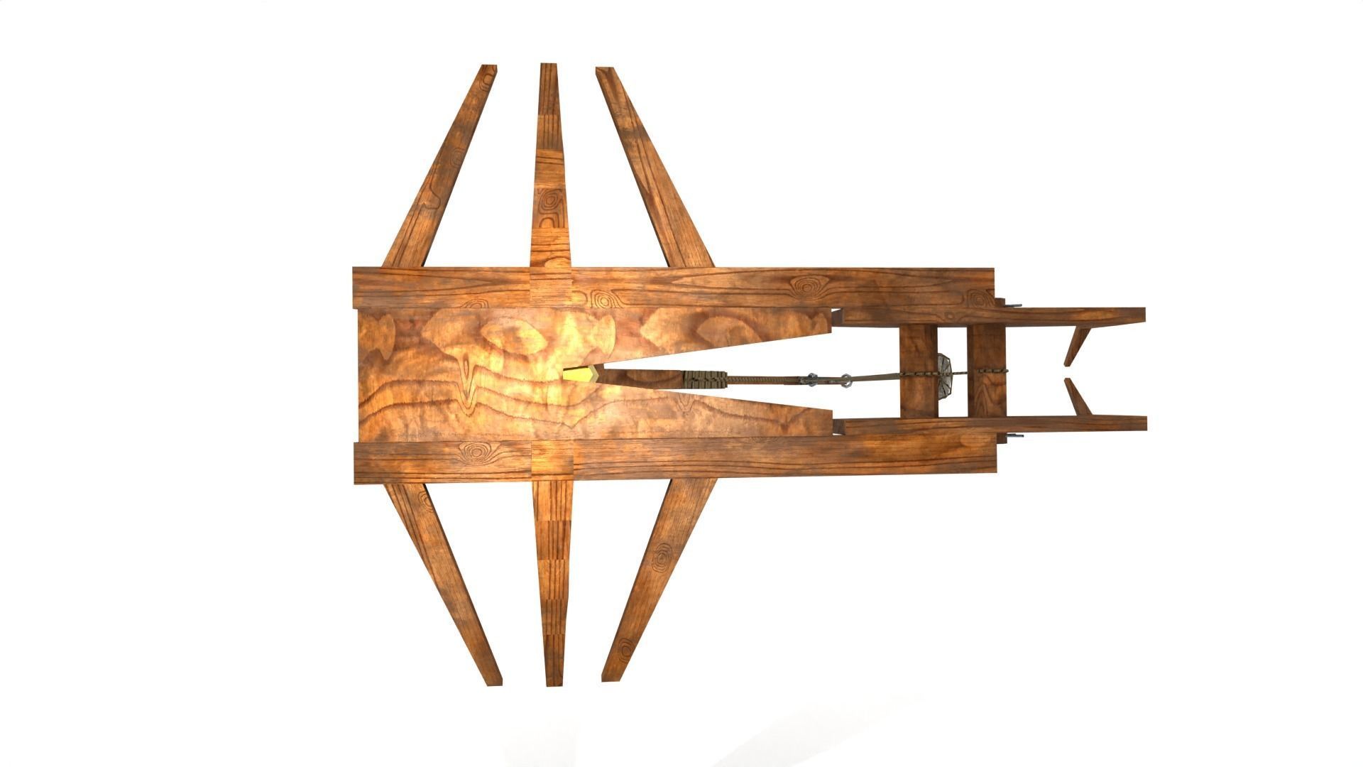 Low Poly Trebuchet with 4K Textures Low-poly 3D model_7