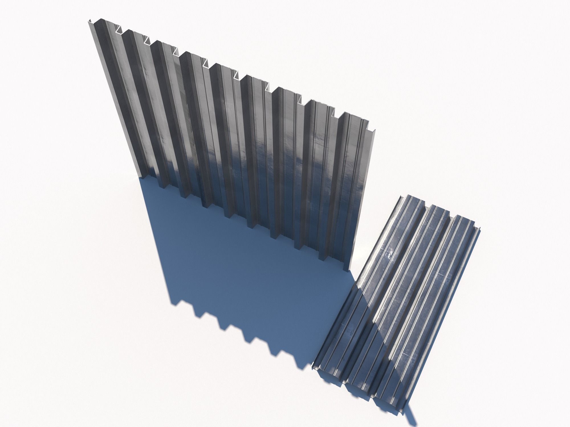 Corrugated galvanized sheets 8 Low-poly 3D model_10