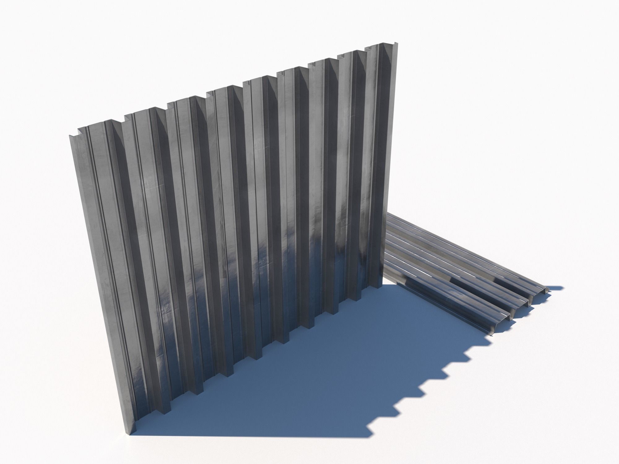 Corrugated galvanized sheets 8 Low-poly 3D model_9
