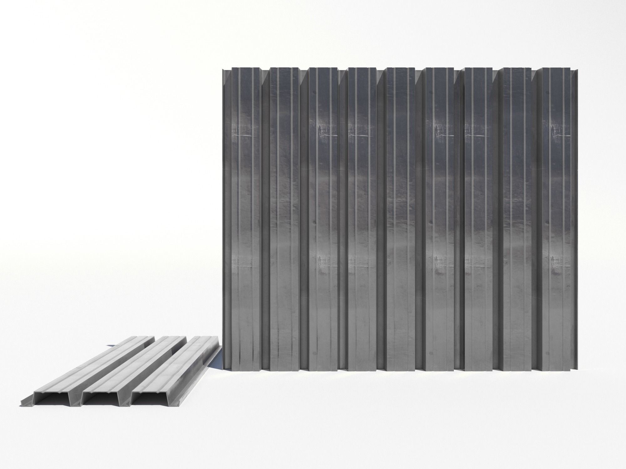 Corrugated galvanized sheets 8 Low-poly 3D model_1