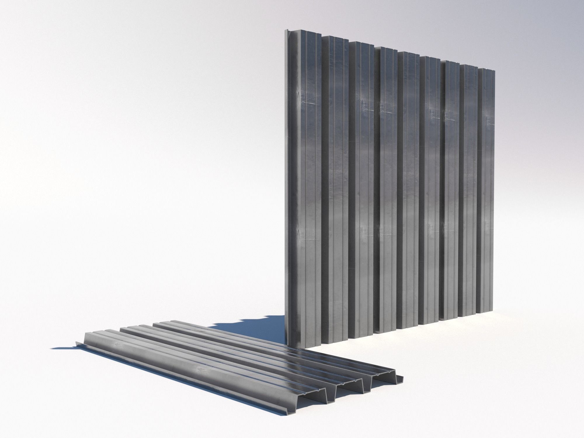 Corrugated galvanized sheets 8 Low-poly 3D model_7