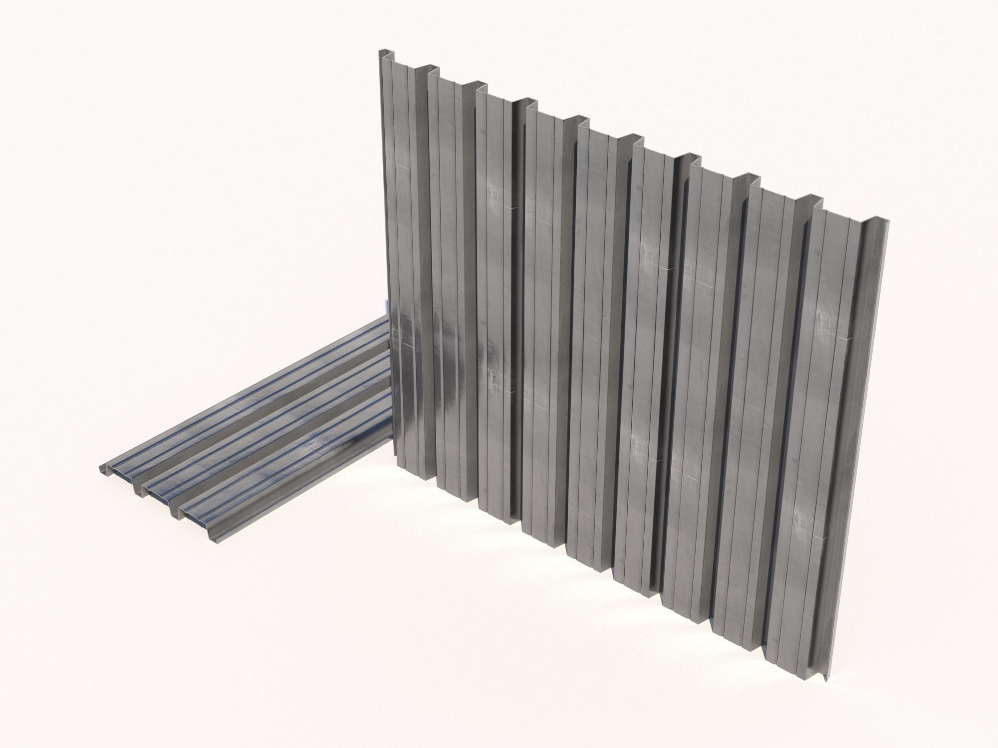 Corrugated galvanized sheets 8 Low-poly 3D model_8