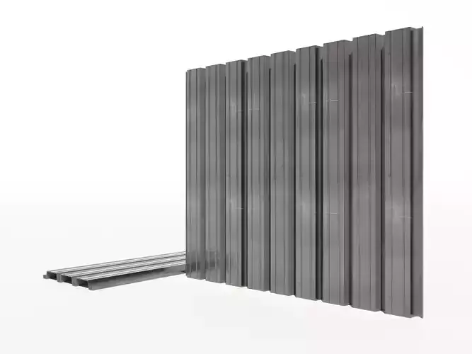 Corrugated galvanized sheets 8 Low-poly 3D model