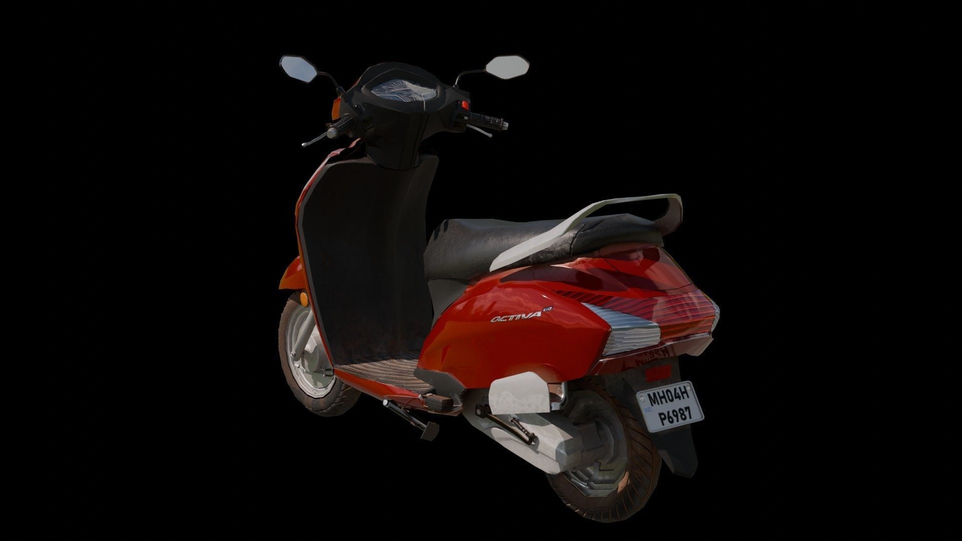 Activa Bike Model Low-poly 3D model_7