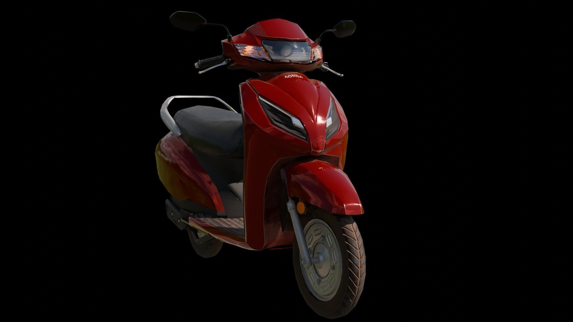 Activa Bike Model Low-poly 3D model_1