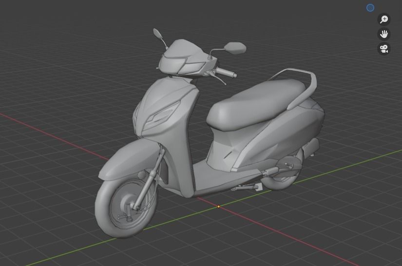 Activa Bike Model Low-poly 3D model_2
