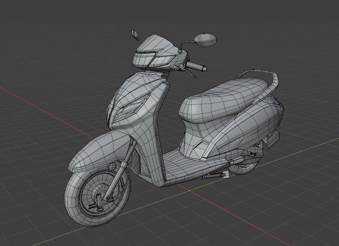 Activa Bike Model Low-poly 3D model_3