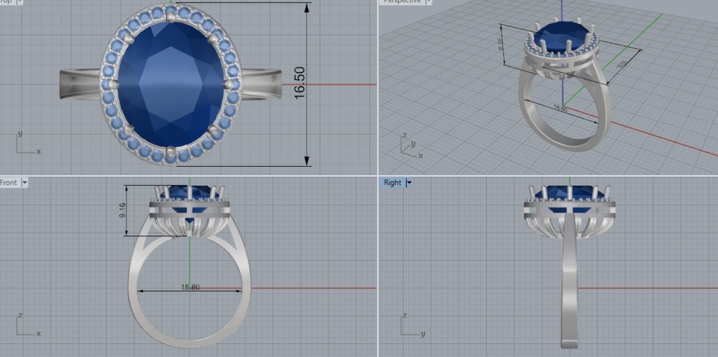 Engagement rings 3D print model_6